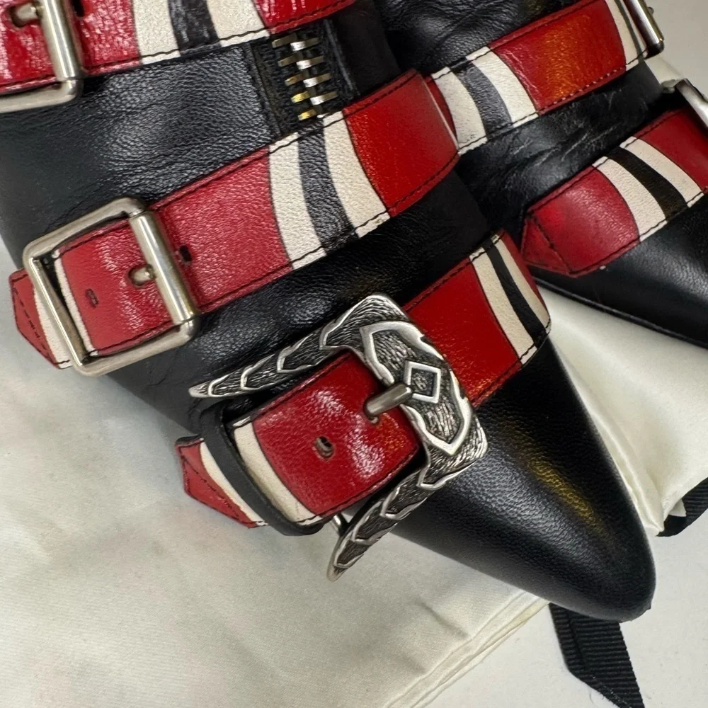 Gucci Kingsnake Dionysus Leather Multicolor Boots Size 38.